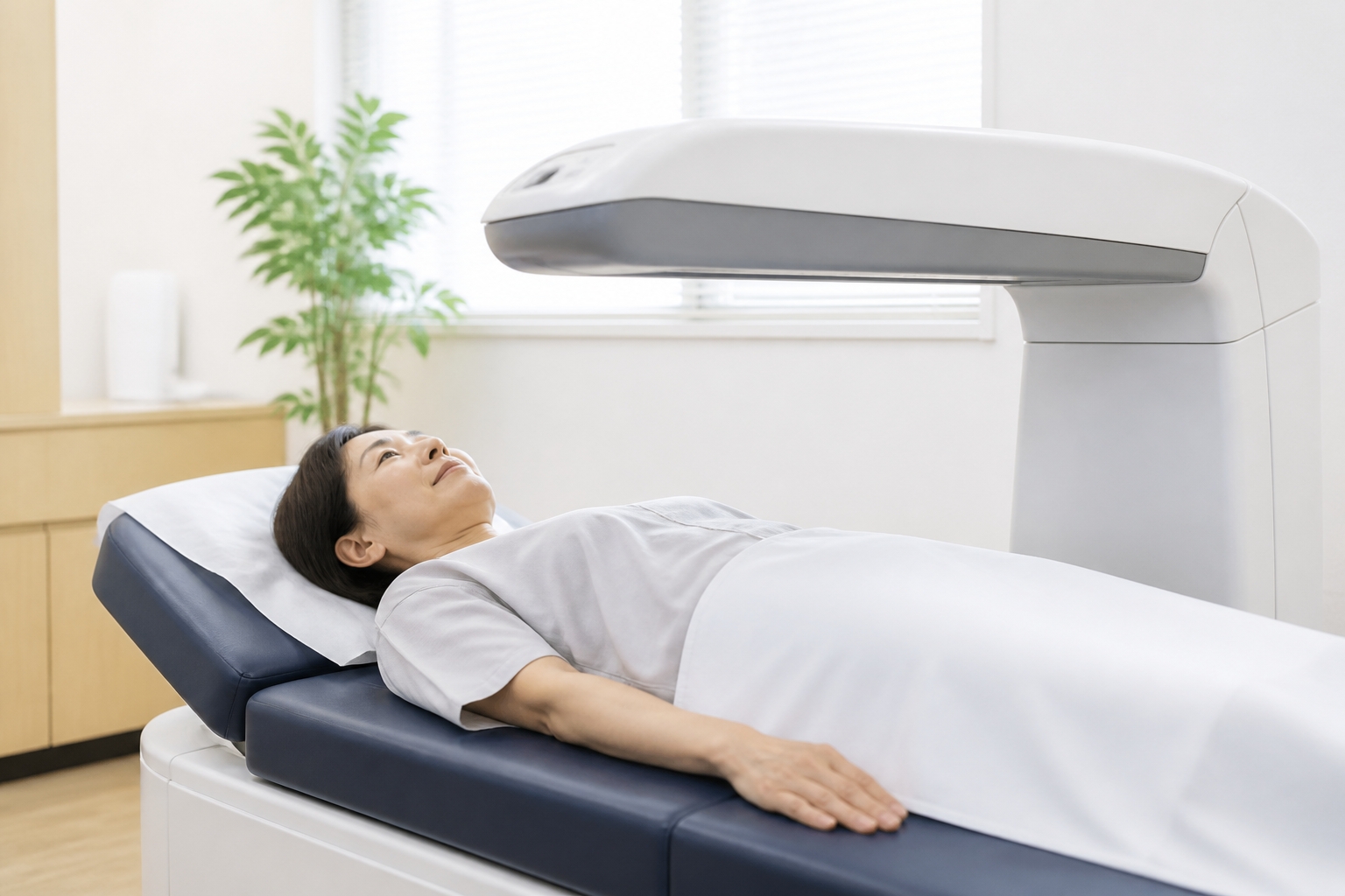 DXA法による骨密度検査の様子