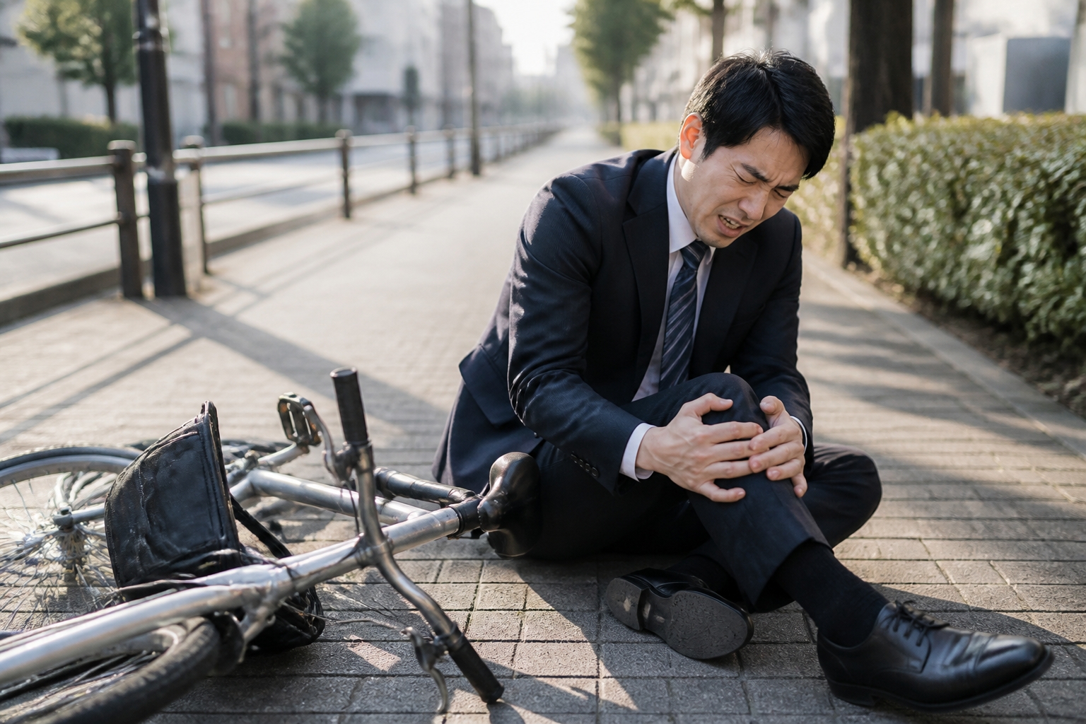 通勤途中の自転車事故